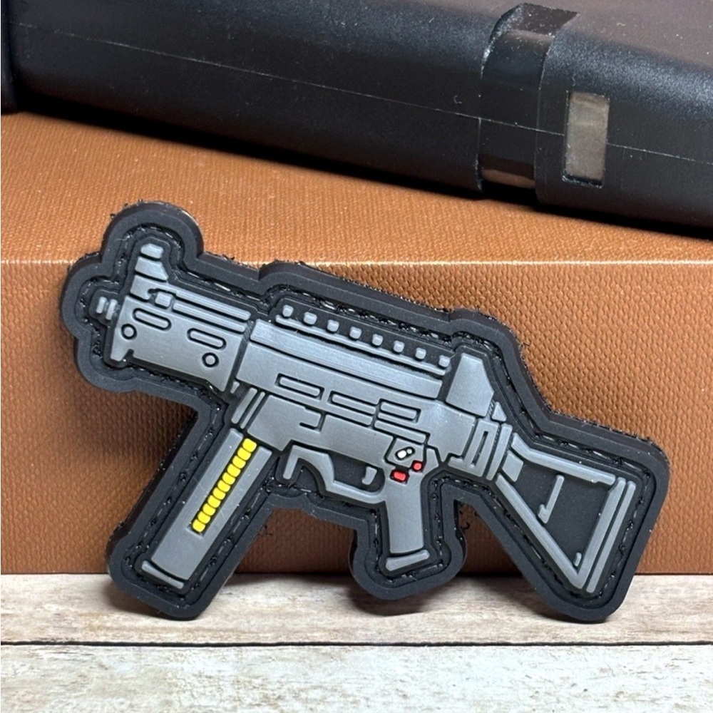 HK PVC Gun Patch, Tactical Swat Assault Gun Morale Patch, Hook & Loop